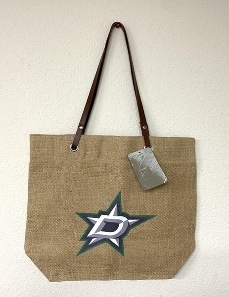 Bolso de Mano NHL Dallas Stars 24 x 17 Burlap Market Bronceado