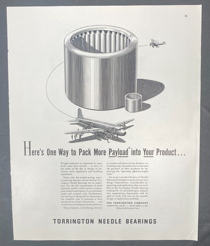 Mead Paper Vintage Print Ad Car Torrington Needle Bearings 10.5 x 13 Inches - Picture 2 of 2