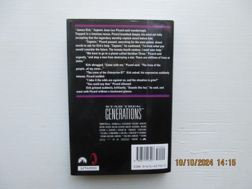Generations: A Novel by J. M. Dillard (1994, First Ed.) - Picture 2 of 2