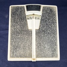 Vintage Mid Century Detecto Bathroom Floor Scale Retro White with Black Non-slip