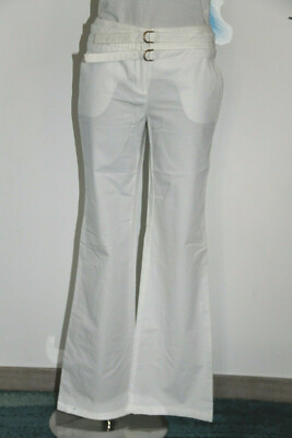 Pretty Loose White Pants Women MARELLA Size 44 FR New