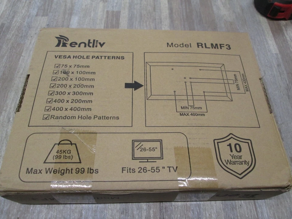 Soporte de montaje de pared para TV de movimiento completo RENTLIV para montaje de 26-55 pulgadas, negro RLMF3 NUEVO Foto 2 de 4