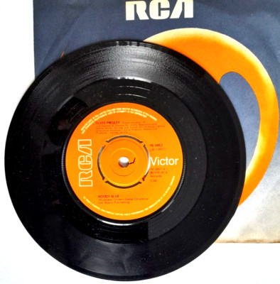 NM/NM Elvis Presley Moody Blue 7'' Vinyl 45 1977 RCA ex
