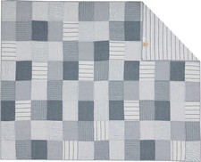 Denim Blue Twin Size Quilt Farmhouse Bedding Sawyer Mill Hand Quilted Patchwork