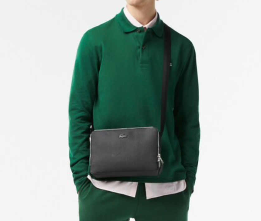 unisex chantaco matte stitched leather zippered crossbody bag