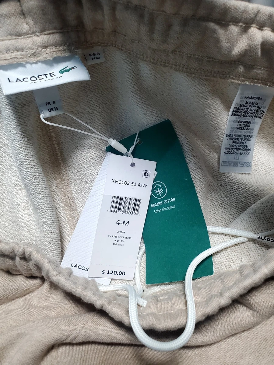 Lacoste Men s Color Beige Print Trackpants Sweatpants joggers Size M