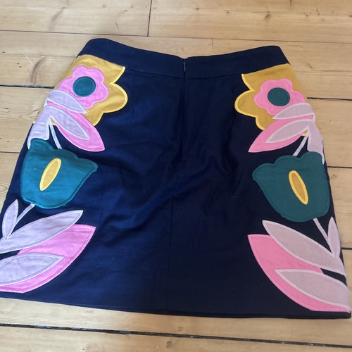 Boden Navy And Floral Short Skirt Size 12 eBay