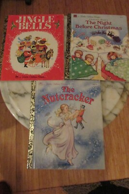 3 Little Golden Books Jingle Bells, Night Before Christmas & The Nutcracker