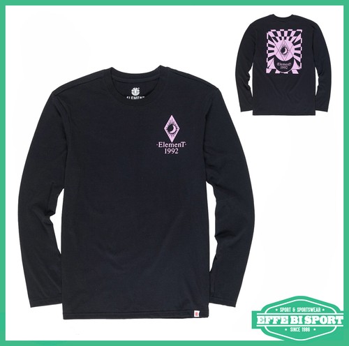 T shirt uomo manica lunga girocollo Element maglia ragazzo nera cotone  casual | eBay