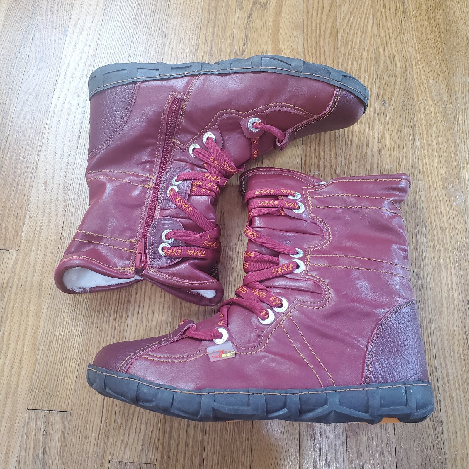 TMA EYES Ankle Boots Womens Sz 8 EU 39 Faux Fur Lined Side Zip Boot NEW NWOB