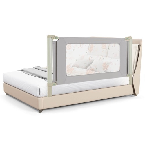 70" Bed Rail for Toddlers Infants Foldable Safety Bed Guardrail with Double Lock