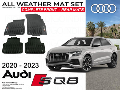 2020-2023 Audi SQ8 Q8 Rubber Floor Mats Front Rear All-Weather Black 4-Set