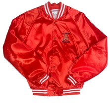 Vintage Auburn Satin Bomber Jacket Orange Alumni Majorette M/L Made In USA