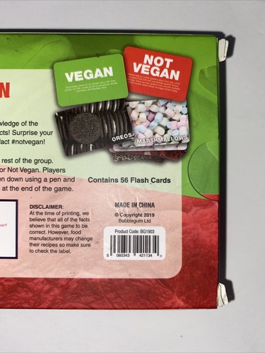 Vegan/Not Vegan - Can You Spot The Vegan Products? Card Game - Picture 2 of 12