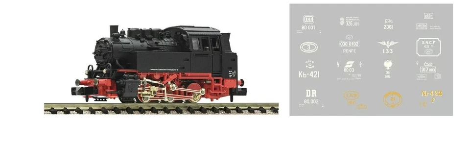 Fleischmann Br 80 Locomotive A Vapeur Trois Axes Avec 16 Plaque Échelle N 1/160 - Photo 1/1