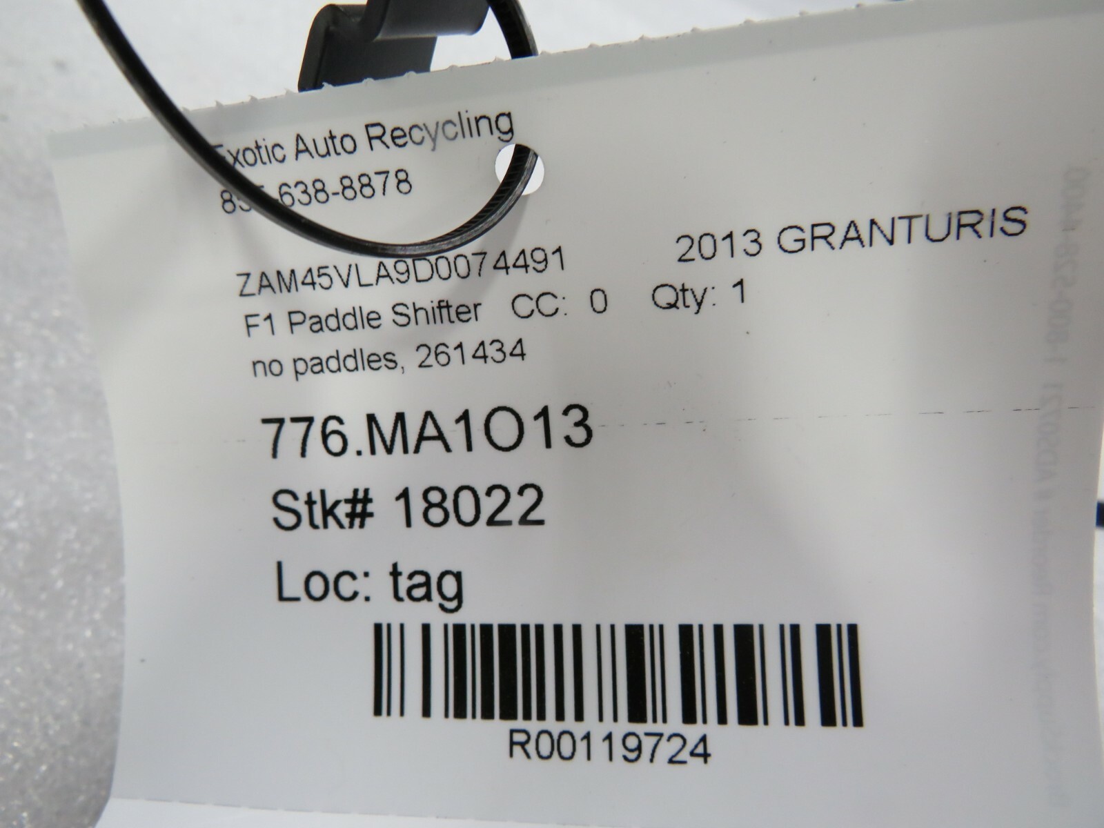 Maserati Granturismo, Steering Column Paddle Shift Mechanism, Used, P/N 261434