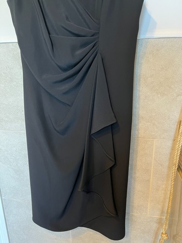 ARMANI COLLEZIONI Black Sleeveless Dress with Gather & Drape Front Size 12 NWT - Picture 3 of 6
