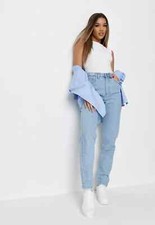 NWT - MISSGUIDED Women's 'TALL RIOT' Blue HIGHWAISTED DISTRESSED JEANS - 2