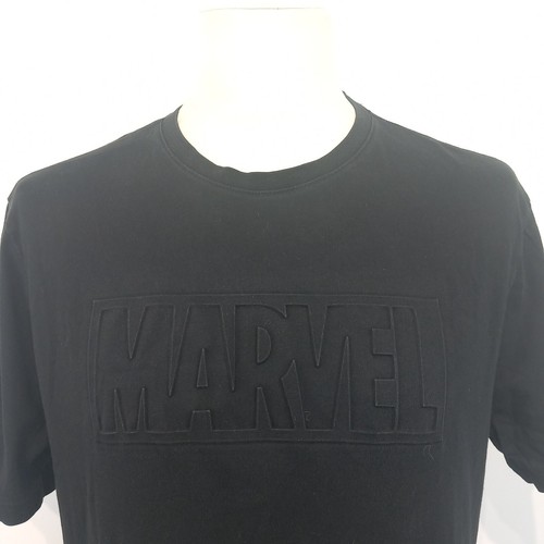 Marvel T Shirt Mens Large Black Basic 3D Logo Spellout Movie Super Hero Cartoon - Picture 3 of 9