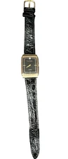Pierre Cardin Rectangular Gold Tone Ladies Watch Read