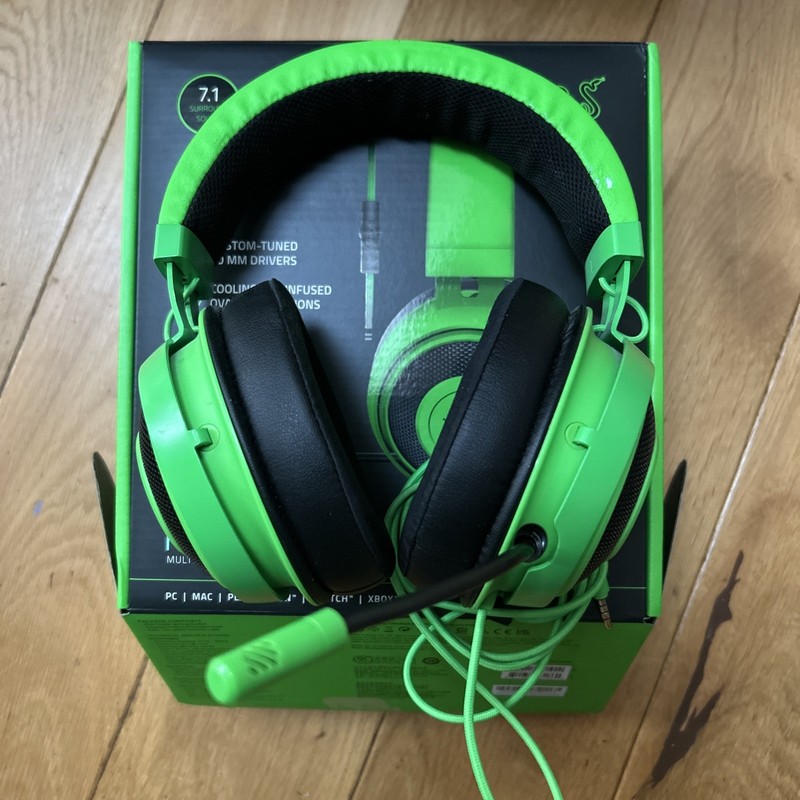 RAZER KRAKEN (2019) WIRED GAMING HEADPHONES 3.5MM JACK 7.1 SURROUND SOUND GREEN