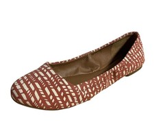 Lucky Brand Emmie Ballet Flats Rust Orange Geometric Canvas Boho Womens Size 7