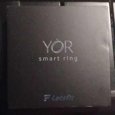 Letsfit YOR Smart Ring Activity Tracker Black Up to 6-Day Battery w/ Dock