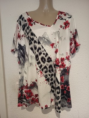 Plus-Size Gr.46 Elegantes Shirt,Asymmetrischer Ausschnitt, Business/Alltag,Neu