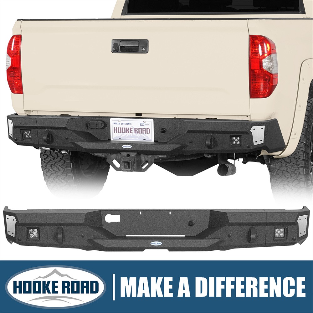 Hooke Road Rear Bumper Reinforcement Steel w/ Light for 2014-2021 Toyota Tundra