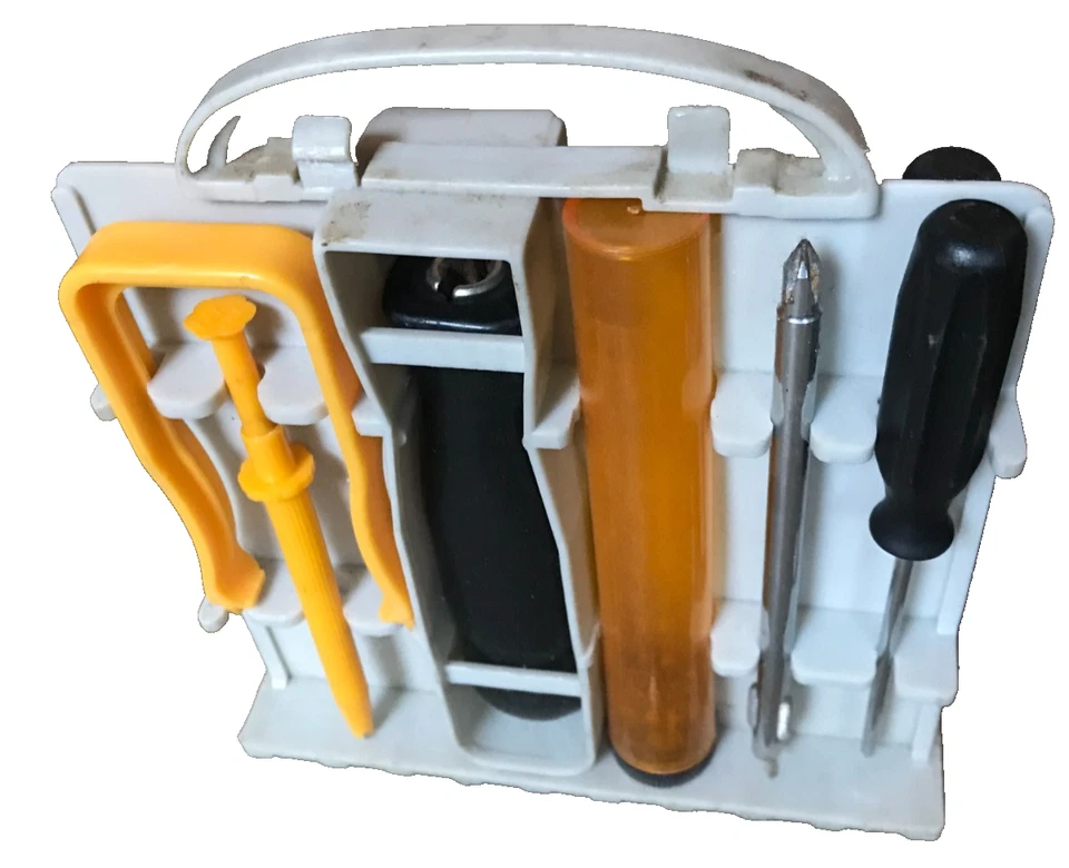 12pc Hand Tool Kit Set Case Portable box Gray/Screw-Nut Drivers/ Tweezer/Puller - Image 3 of 4