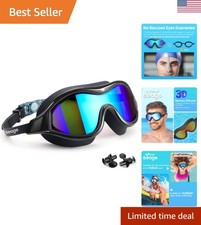 Comfortable Silicone Swim Goggles - No Fog, UV Protection, Perfect Fit for All
