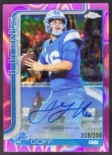 2025 Topps Chrome Jared Goff Auto Pink Lava Refractor /250 Lions HD3