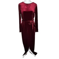 Windsor Dark Red Velvet Maxi Dress Size Large — Holiday / Wedding Guest