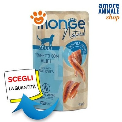 Monge Cat Natural Adult Tonnetje Mit Alici 80 gr Portionstüte