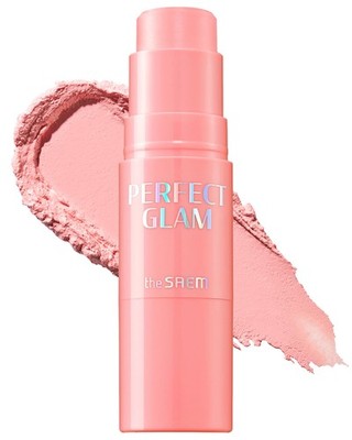 Perfect Glam Stick Blusher with Blending Sponge PK01 Pink Fairy - Milky Pink ...