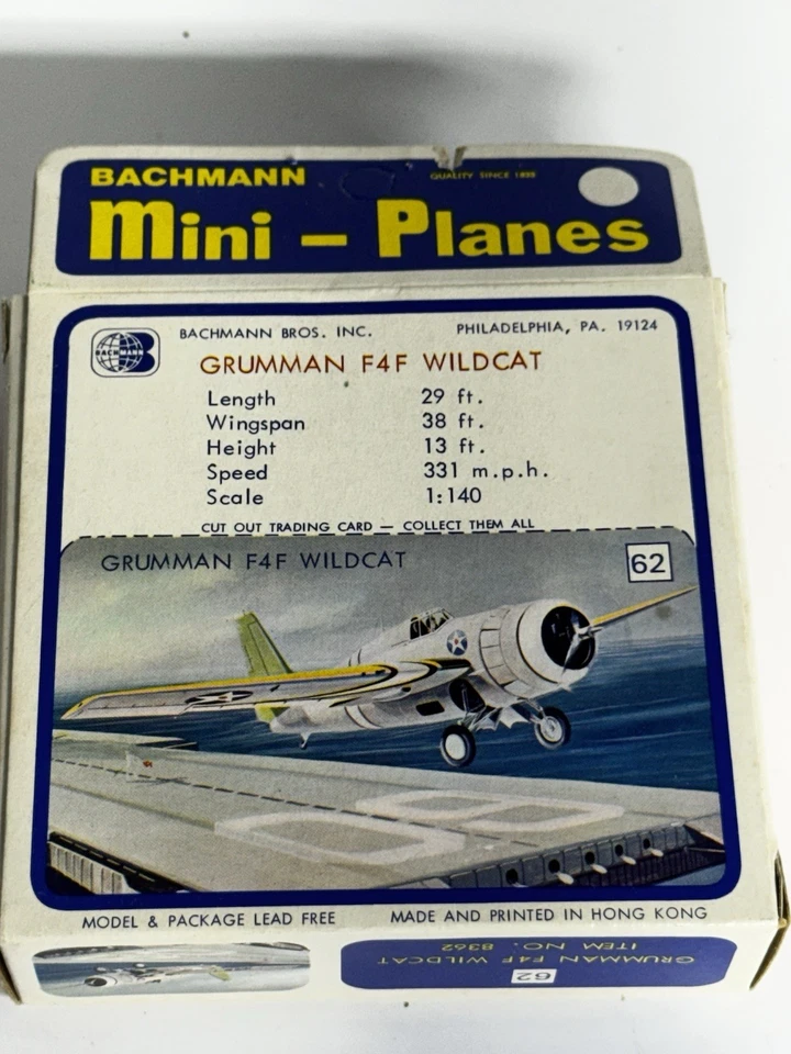Bachmann Mini Planes 62 Grumman F4F Wildcat 8362 In Original Box  - Image 2 of 4