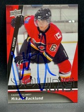 2009-10 Upper Deck Young Guns Mikael Backlund #454 Rookie RC SIGNED IP AUTO