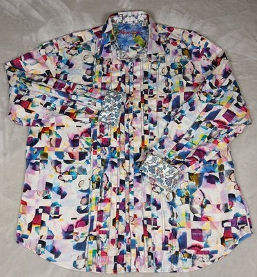 Robert Graham Button Up Shirt 2XL Men's Magical Island Color Splash Sport