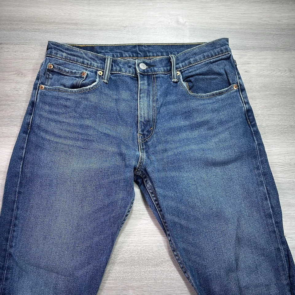 Levis 512 Jeans Mens 33x30 Blue Medium Wash Slim Taper Button Fly Denim - Image 4 of 4