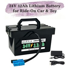 24V 12Ah Lithium Battery for 24Volt Kids Power Wheels Ride-On Toy Vehicles