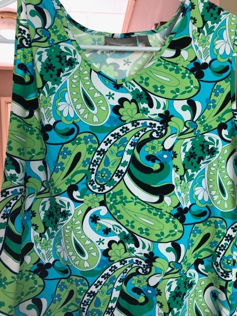 Croft & Barrow Stretch Top Womens Sz M Multicolor Paisley Sleeveless Scoop Neck