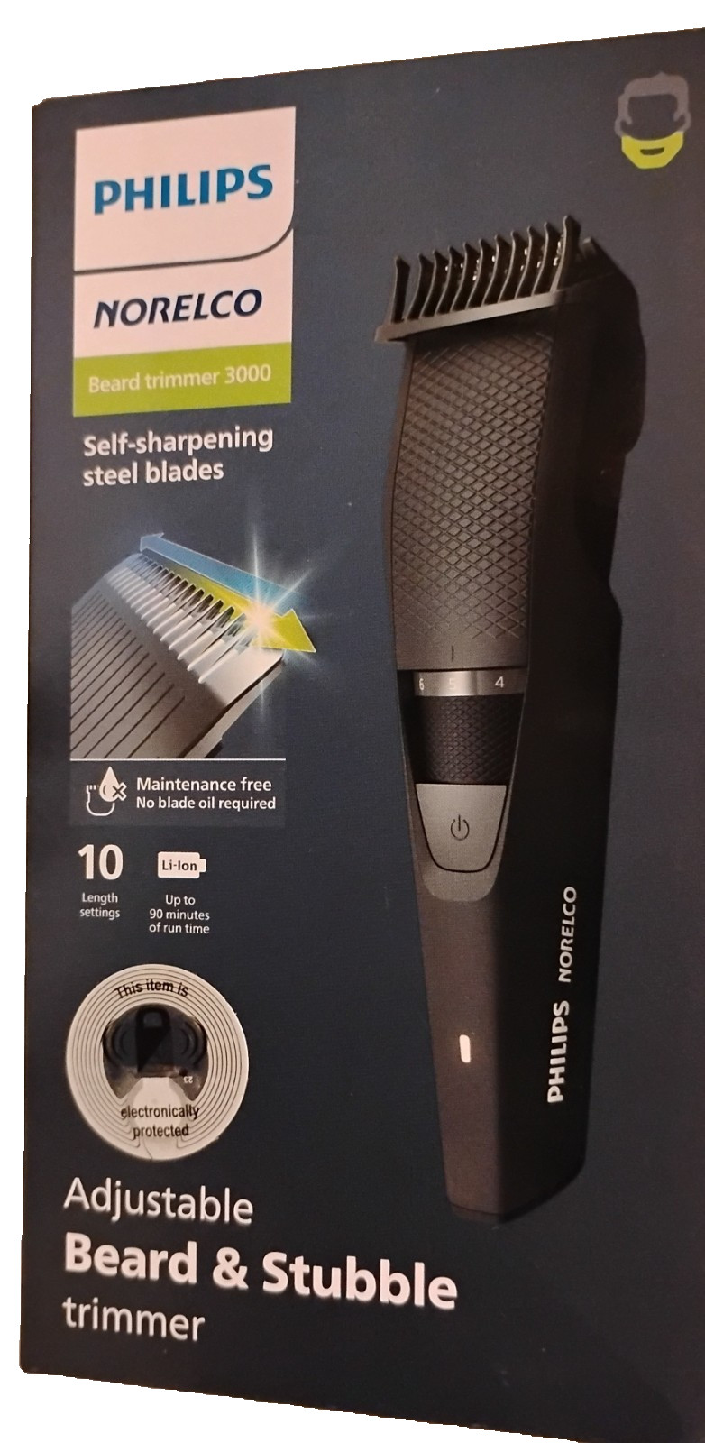PHILIPS Norelco Beard Trimmer 3000 BT3230/41 &ndash; Cordless, 10 Settings, Open Box