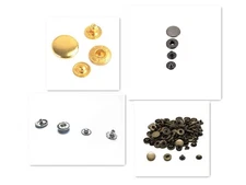 100 Sets Metal Snap Fasteners 0.6 Inch Leather Button Press Studs 4 Color 15mm