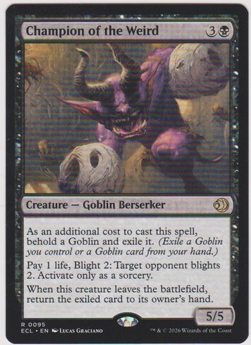 1x  CHAMPION OF THE WEIRD-RARE NEW MTG  LORWYN ECLIPSED BLACK #095