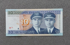 Lithuania 10 Litu 2001 Banknote Darius & Girenas P-65 UNC