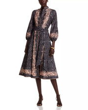 Nancy Yang Mandarin Collar Midi Dress MSRP $209