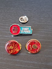 Sale! Set Of 3! Red Nose Day charity pin badges, Comic Relief. 
