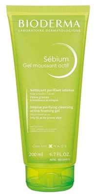 Bioderma Sebium Moussant Actif Intense Purifying Cleansing Foaming Gel, 200ml