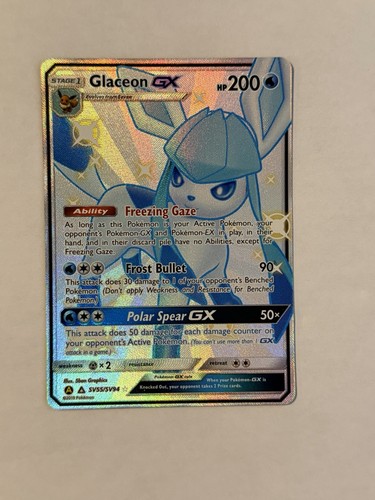 Glaceon GX SV55/SV94 Shiny GX Rare Hidden Fates Shiny Vault Pokemon Holo NM