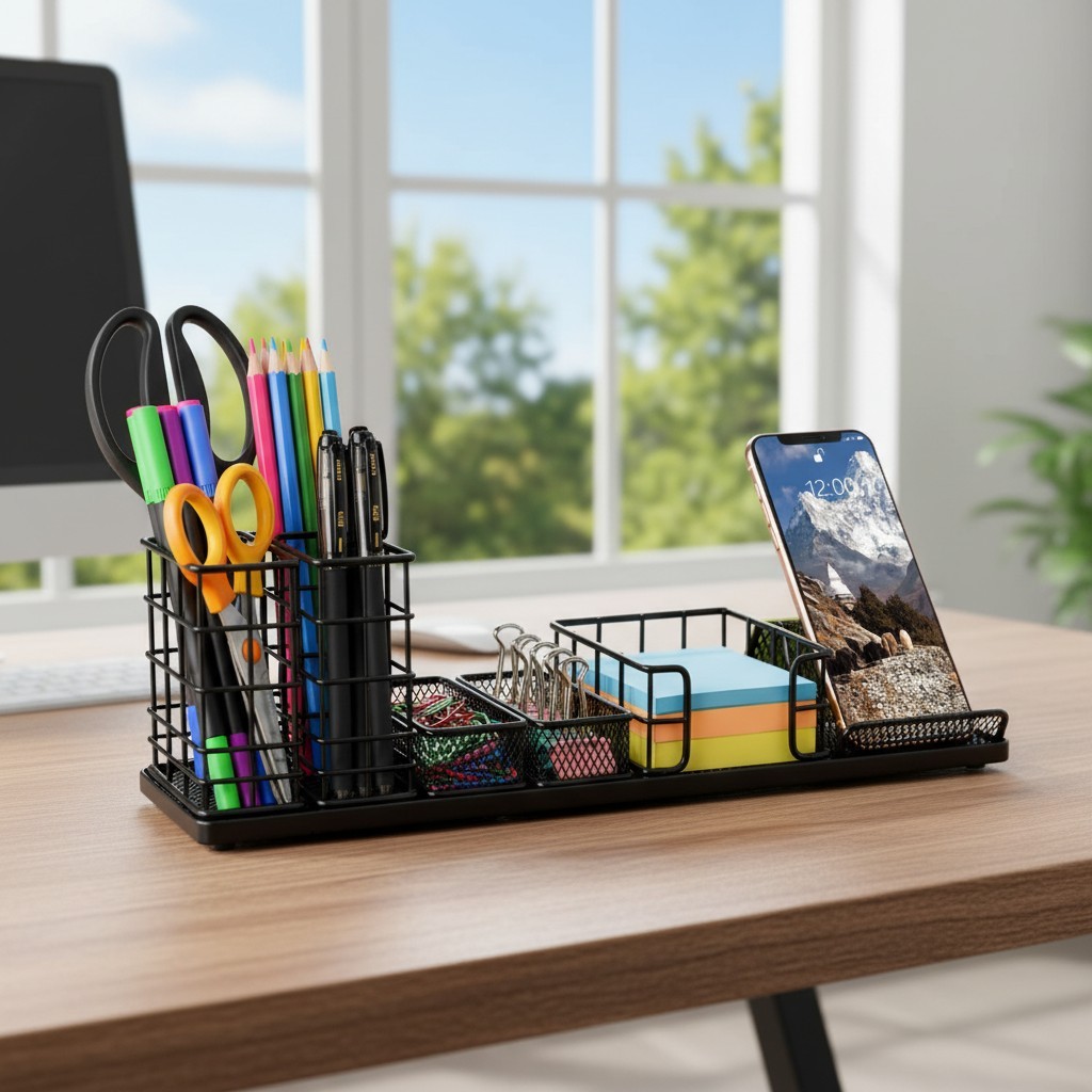Organizer For Desk With Multiple Storage Compartments